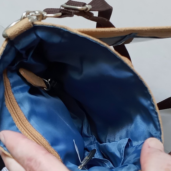 Travelon 3 In 1 Faux Suede Mini Bag Tan Removable/Adjustable Brown Strap - Picture 10 of 12